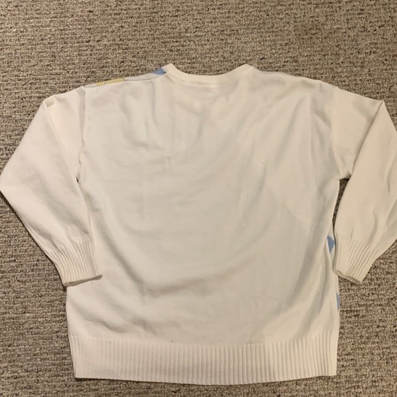 White sweatshirt argyle, super soft, size M - Picture 3 of 3